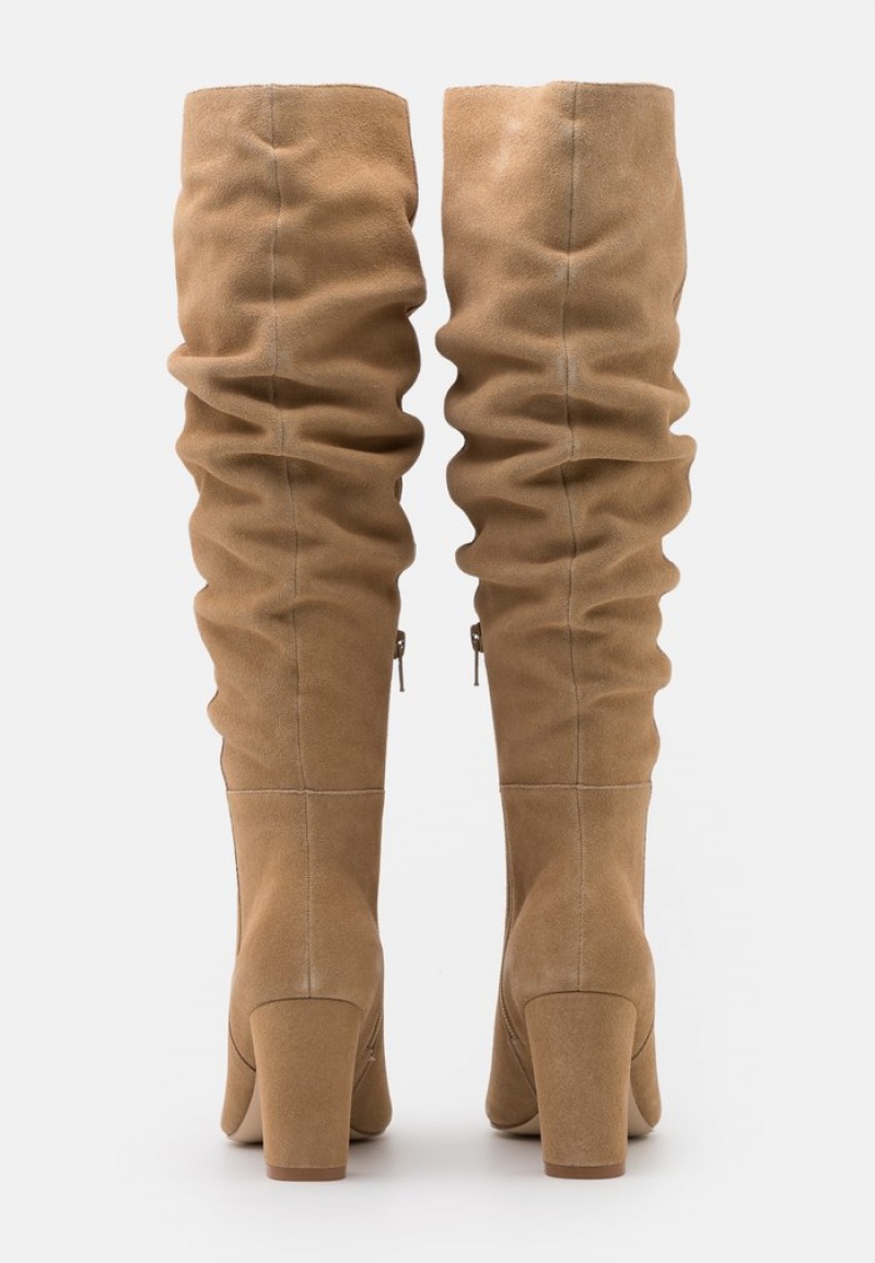 Anna Field Flash Sale Leather High Hælene Støvler Dame Beige | NO-GLBYS-4537