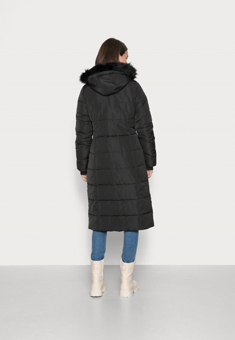 Anna Field Flash Sale Long Puffer With Hood Vinter Frakk Dame Svarte | NO-FKCNW-4597