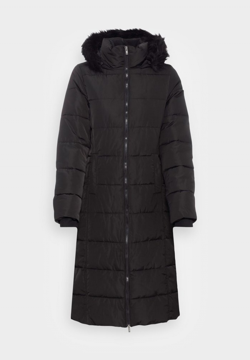 Anna Field Flash Sale Long Puffer With Hood Vinter Frakk Dame Svarte | NO-FKCNW-4597