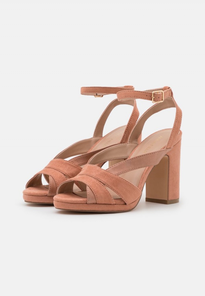 Anna Field Flash Sale Platform Sandaler Dame Rosa Gull | NO-UTKND-8427