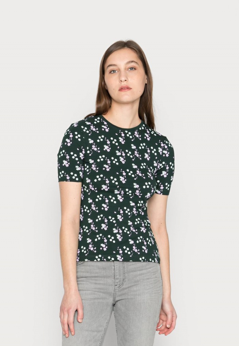 Anna Field Flash Sale Print T-Skjorte Dame Grønn | NO-OTCAY-0164