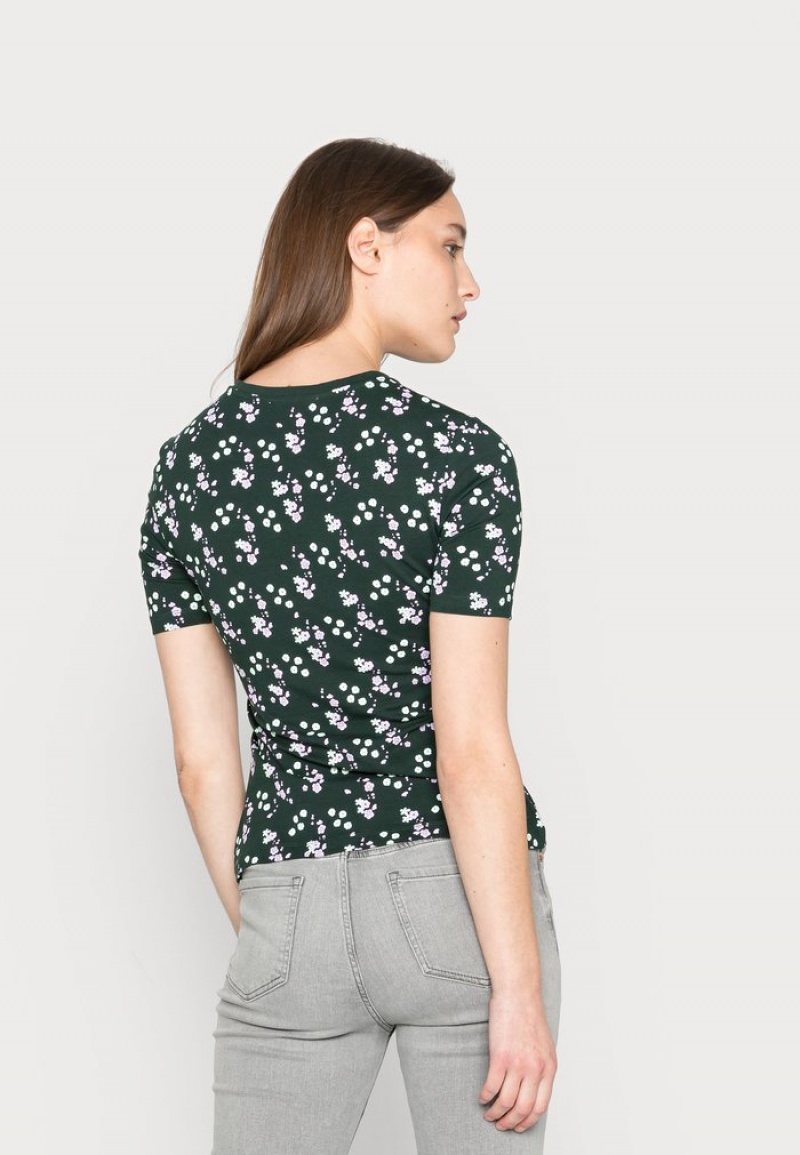 Anna Field Flash Sale Print T-Skjorte Dame Grønn | NO-OTCAY-0164