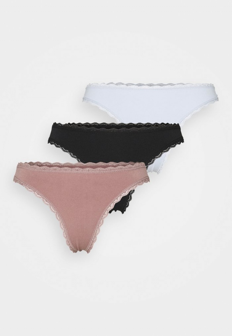 Anna Field Hot Sale 3 Pack Seamless Blonder Thong Dame Svarte | NO-GBVHP-5410