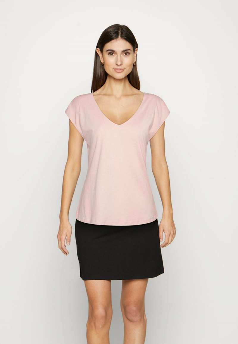 Anna Field Hot Sale Basic T-Skjorte Dame Lyse Rosa | NO-KHQPY-1275