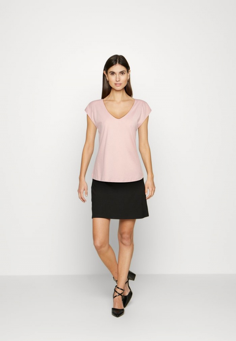 Anna Field Hot Sale Basic T-Skjorte Dame Lyse Rosa | NO-KHQPY-1275