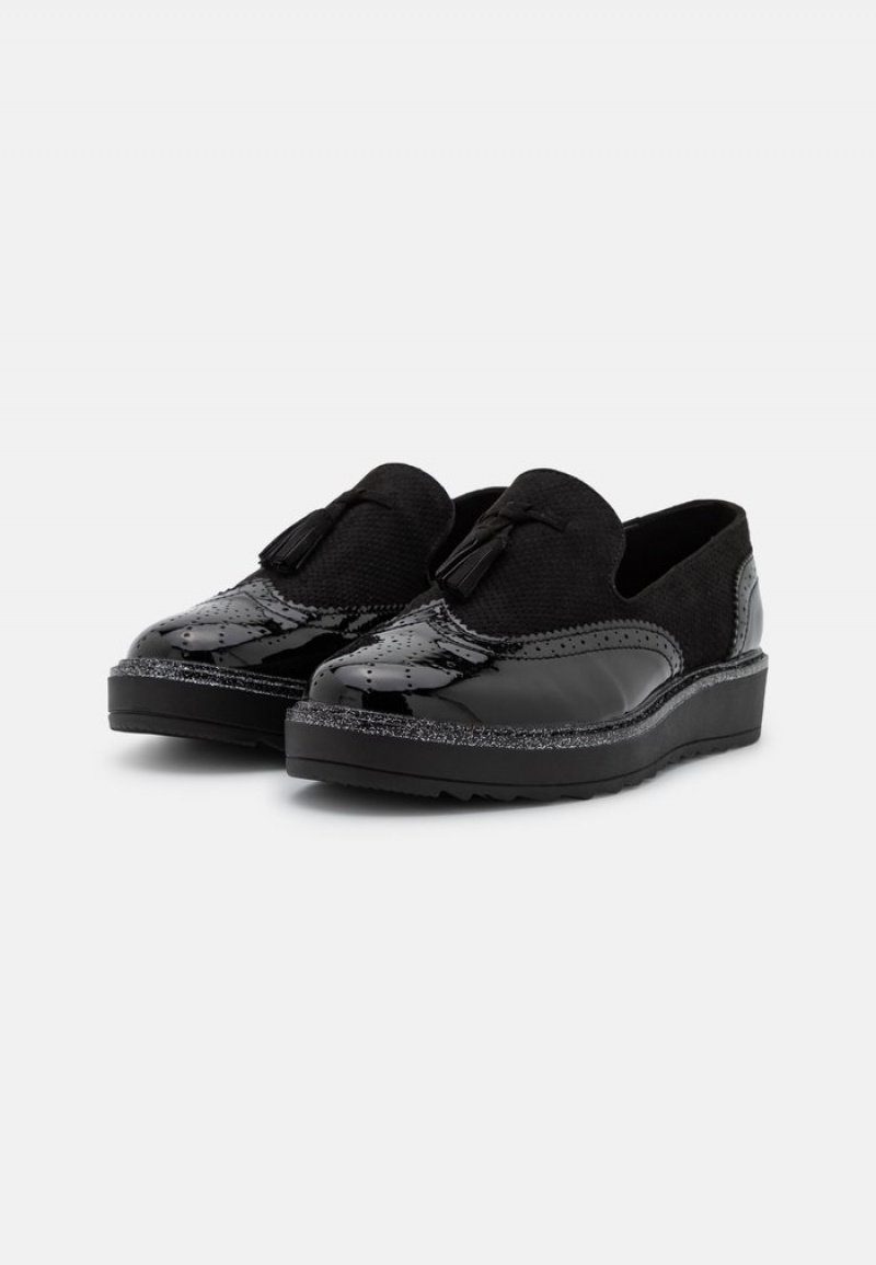 Anna Field Hot Sale Komfort Slip-Ons Lave Sko Dame Svarte | NO-FMAOL-4285