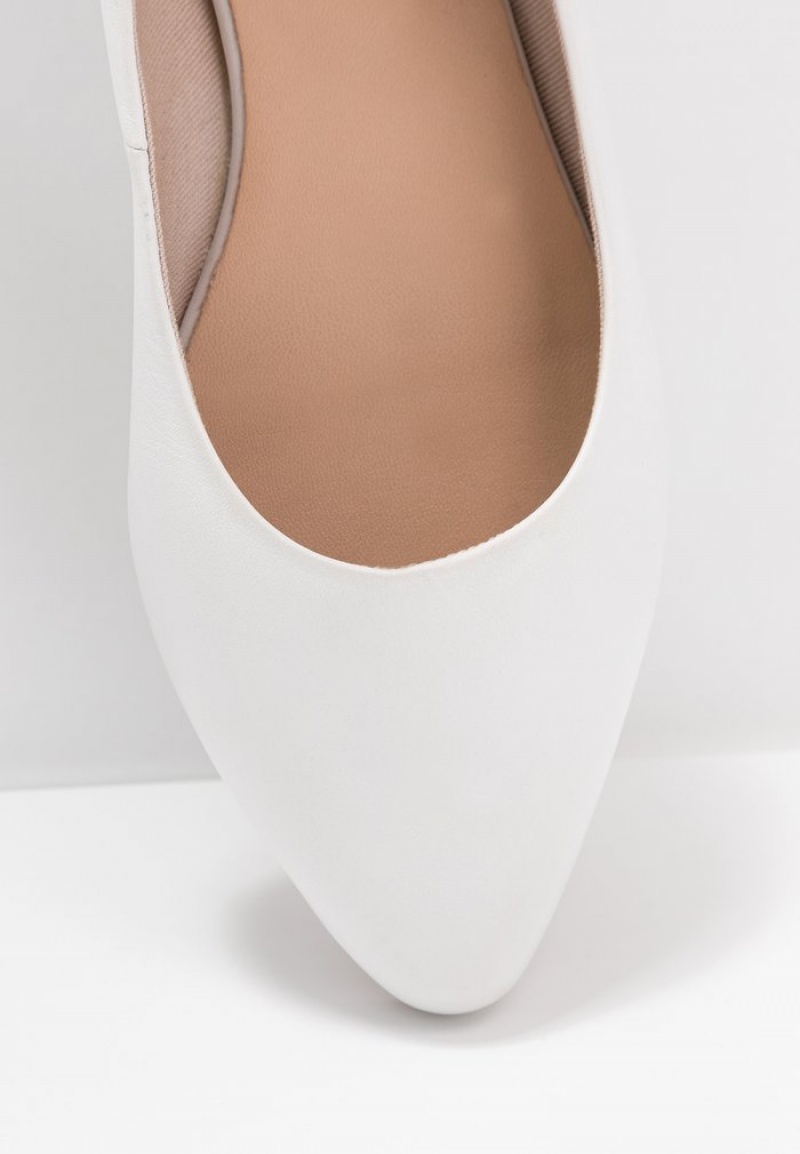 Anna Field Hot Sale Leather Ballet Pumps Ballerinasko Dame Hvite | NO-ZOIUL-2193