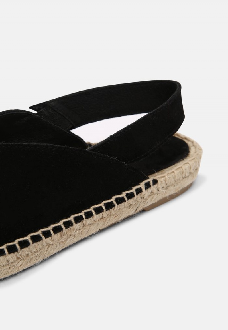 Anna Field Hot Sale Leather Espadrilles Ballerinasko Dame Svarte | NO-BIYGE-5607