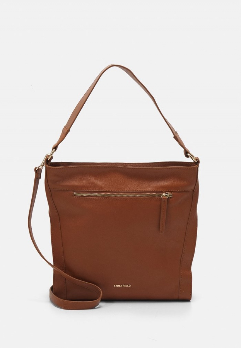 Anna Field Hot Sale Leather Tote Veske Dame Brune | NO-ZXCGT-1824