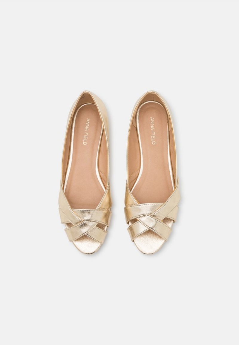 Anna Field Hot Sale Peeptoe Ballet Pumps Ballerinasko Dame Gull | NO-EOGJN-7395