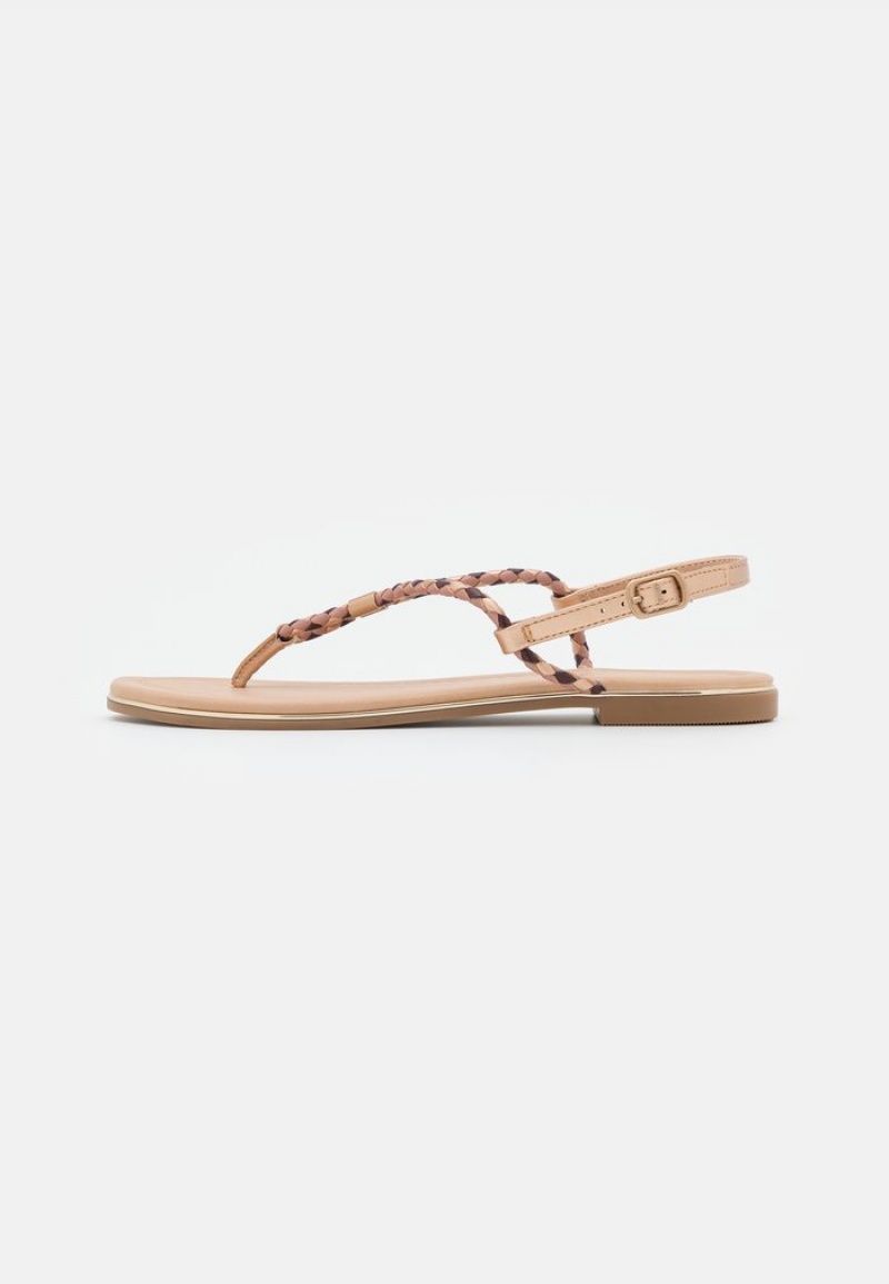 Anna Field Hot Sale T-Bar Sandaler Dame Rosa Gull | NO-HCMYF-6297