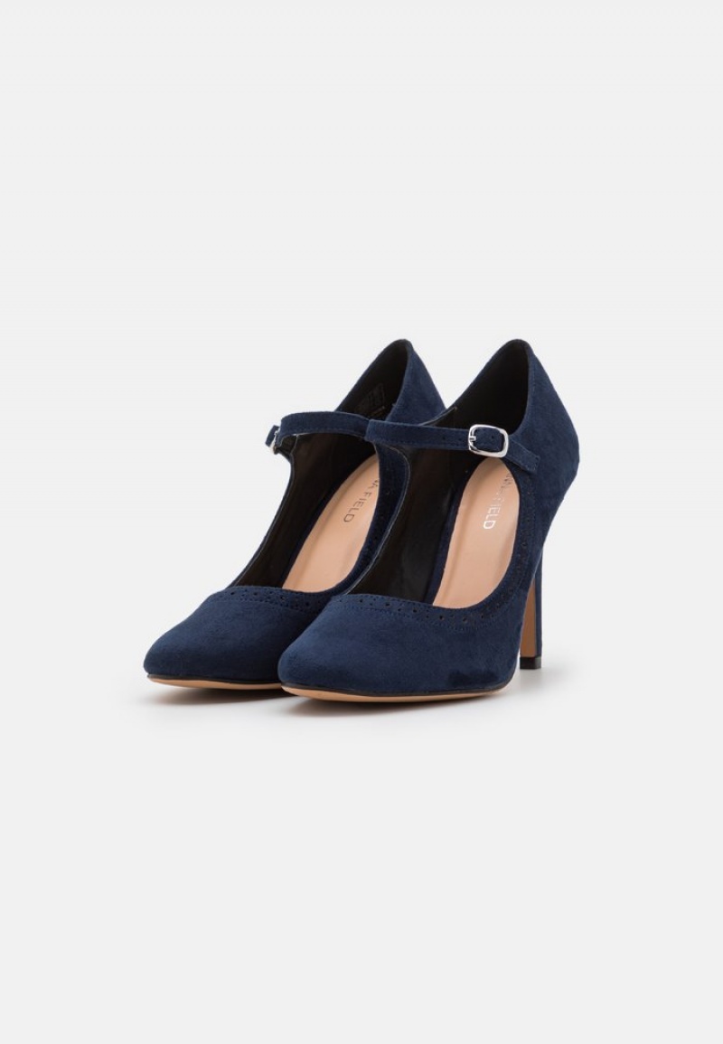 Anna Field New Classic Heels Pumps Dame Mørke Blå | NO-PNHQJ-7240