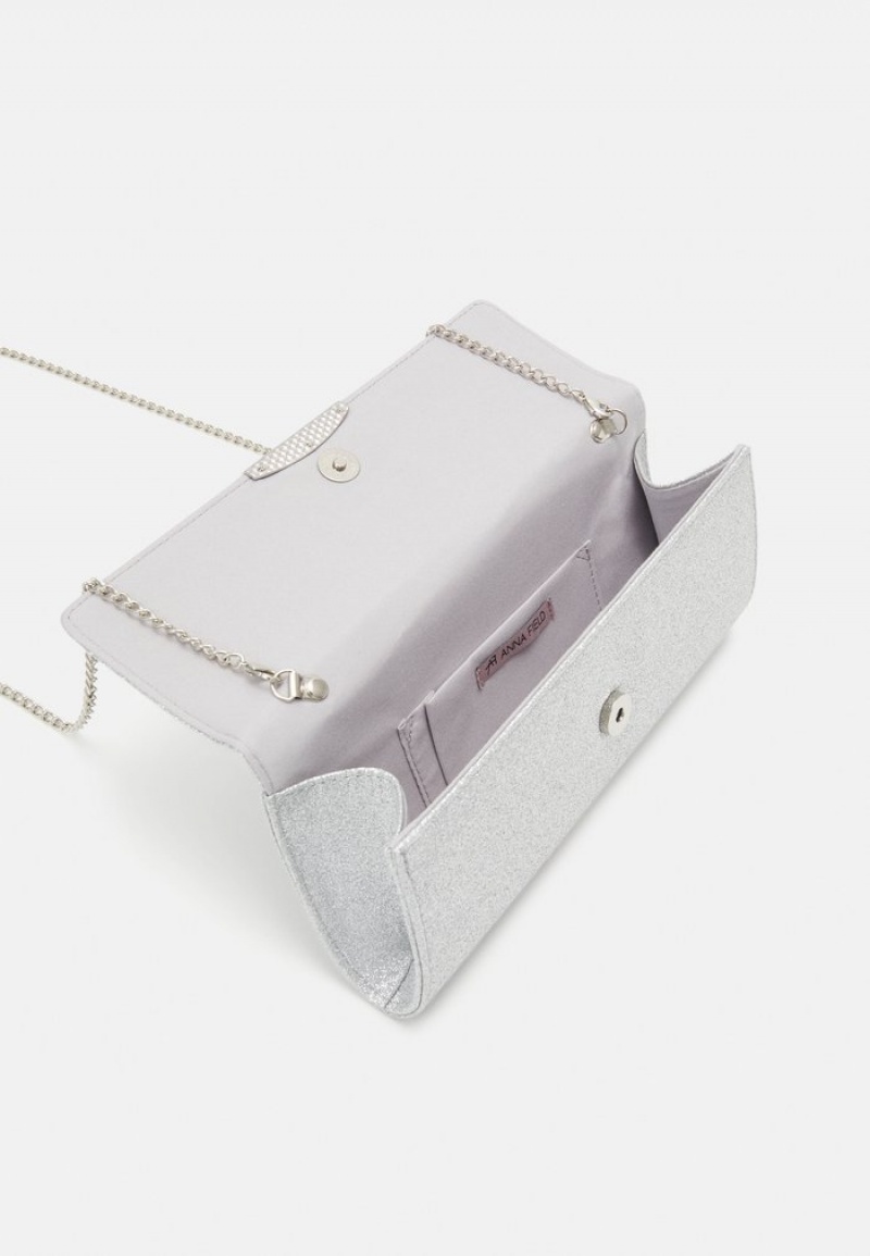 Anna Field New Clutch Vesker Dame Sølv | NO-HXOSU-8624