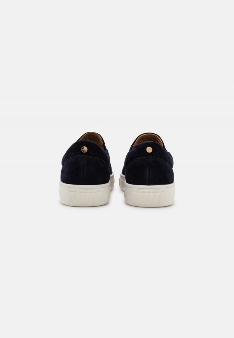 Anna Field New Komfort Leather Slip-Ons Lave Sko Dame Mørke Blå | NO-ELPNU-8703