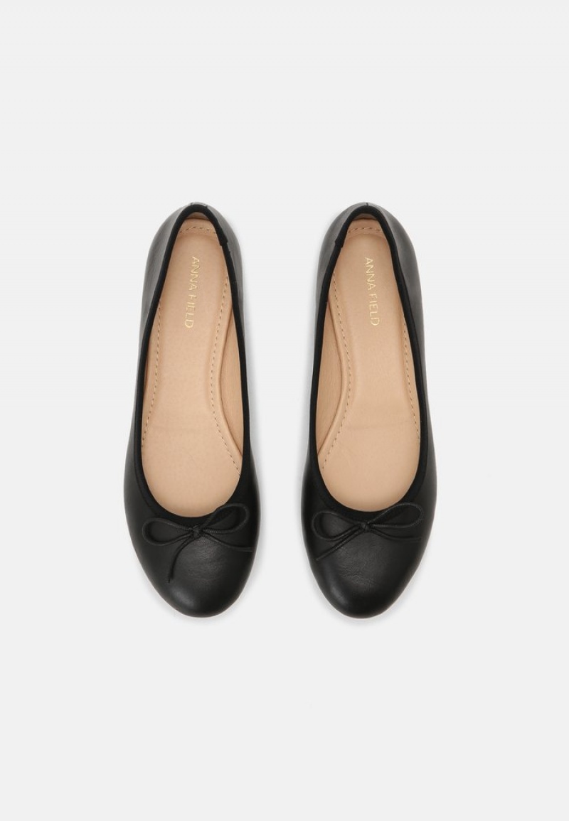 Anna Field New Leather Ballet Pumps Ballerinasko Dame Svarte | NO-ICGXF-2761