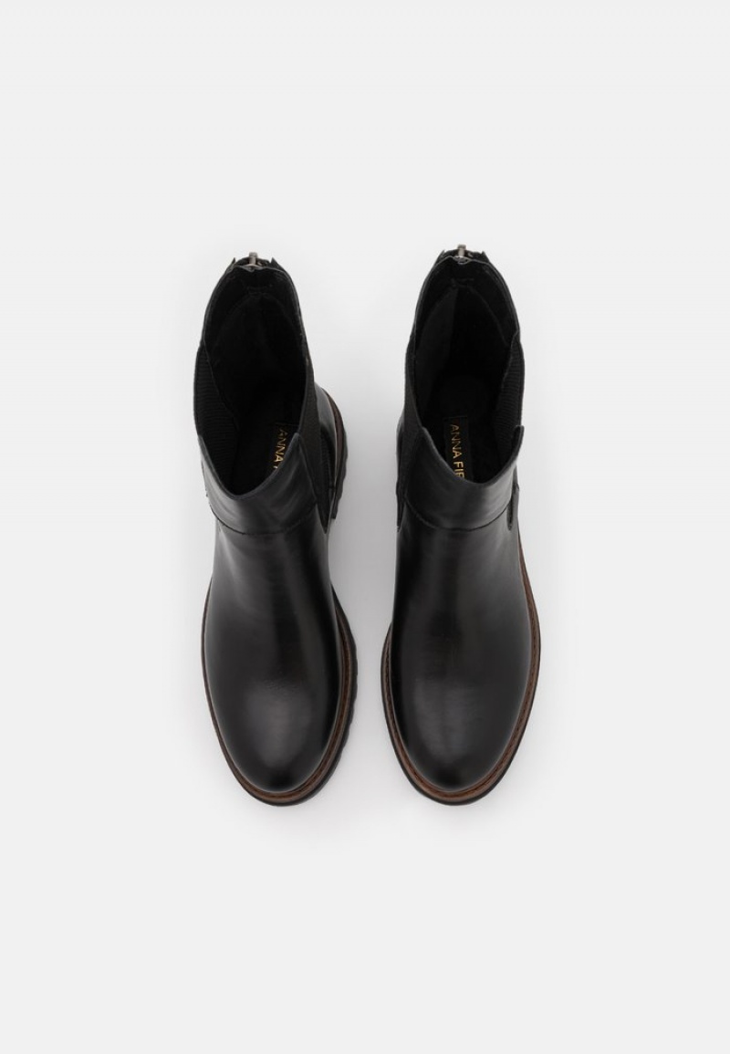 Anna Field New Leather Platform Støvletter Dame Svarte | NO-CEWZV-2581