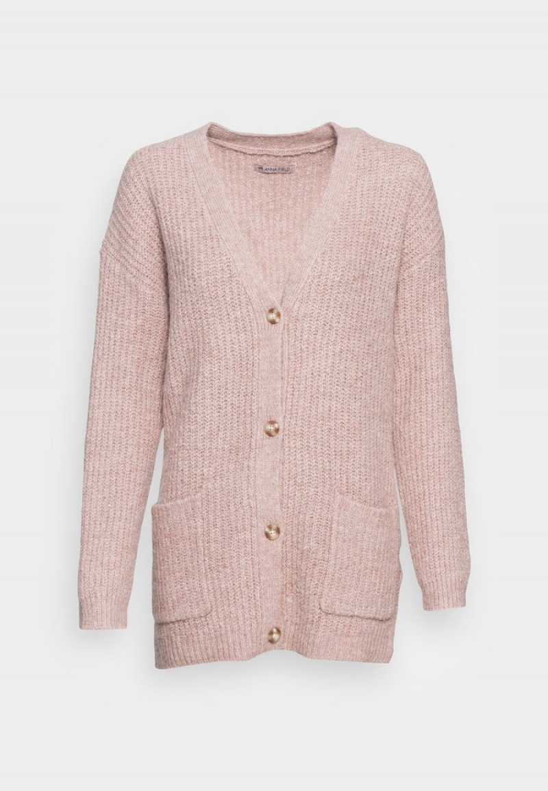 Anna Field New Long With Pocket Cardigan Dame Rosa | NO-UKEMV-3702