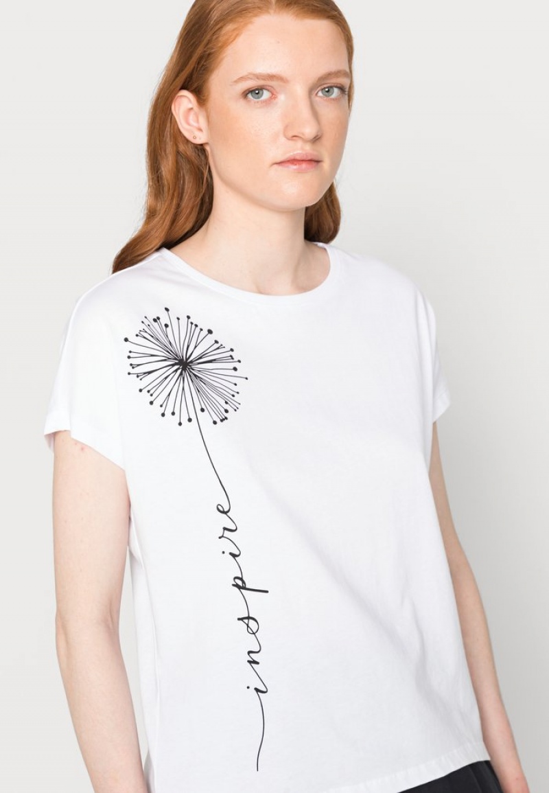 Anna Field New Print T-Skjorte Dame Hvite | NO-JDFUN-8540