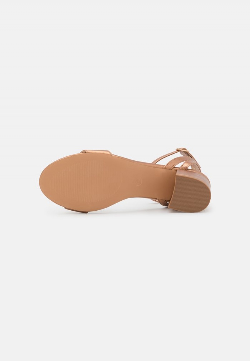 Anna Field New Sandaler Dame Rosa Gull | NO-IOTHQ-7910