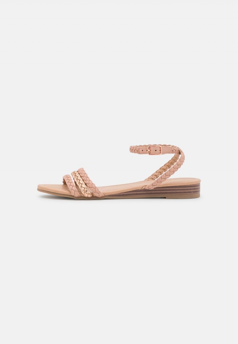 Anna Field New Sandaler Dame Rosa Gull | NO-FBVHX-1036