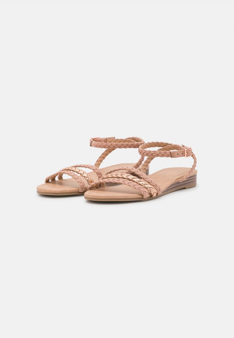 Anna Field New Sandaler Dame Rosa Gull | NO-FBVHX-1036