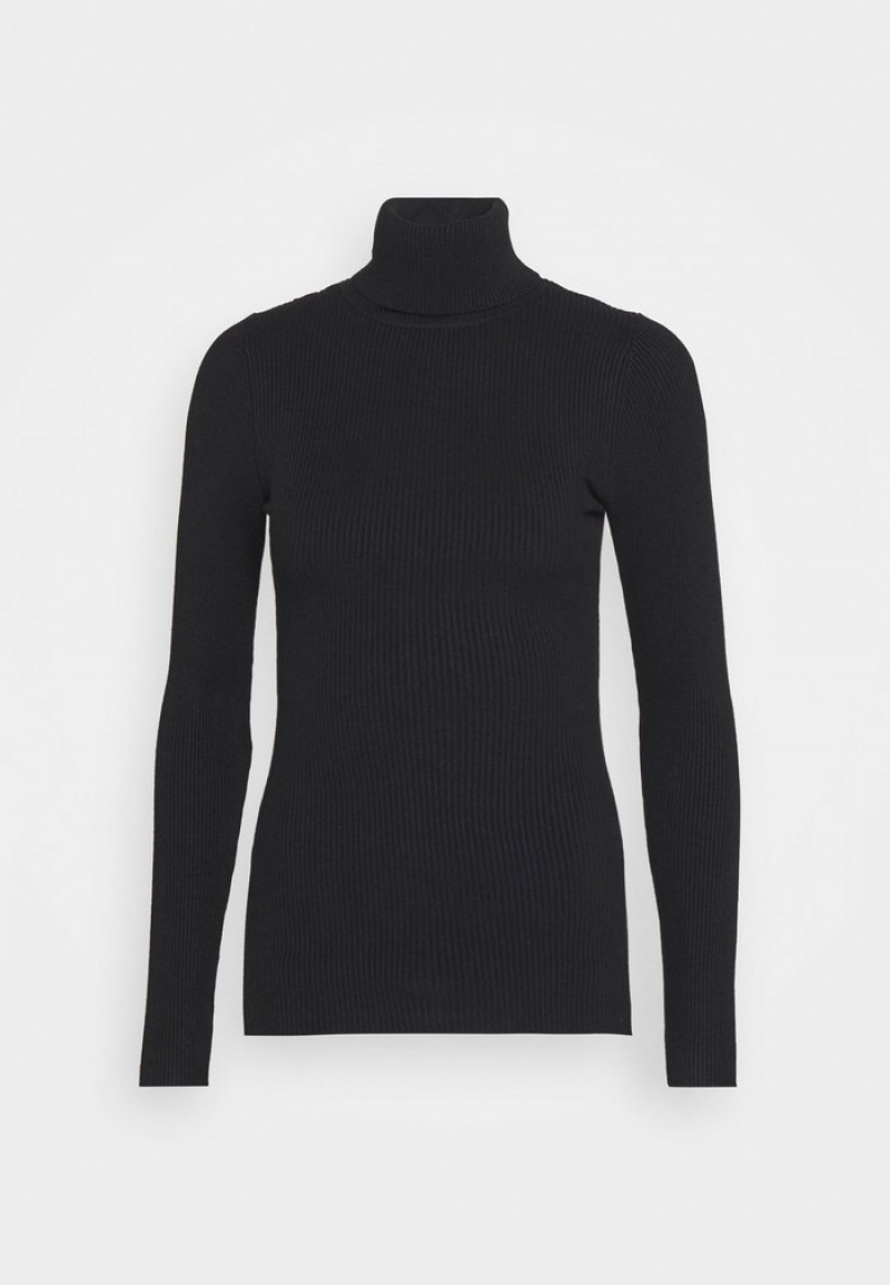 Anna Field New Turtle Neck Jumper Pullover Dame Svarte | NO-PSUIB-4207