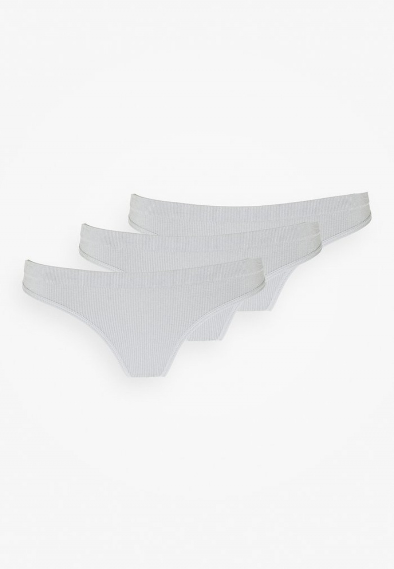 Anna Field Outlet 3 Pack Seamless Thong Dame Grå | NO-JBDMQ-6791