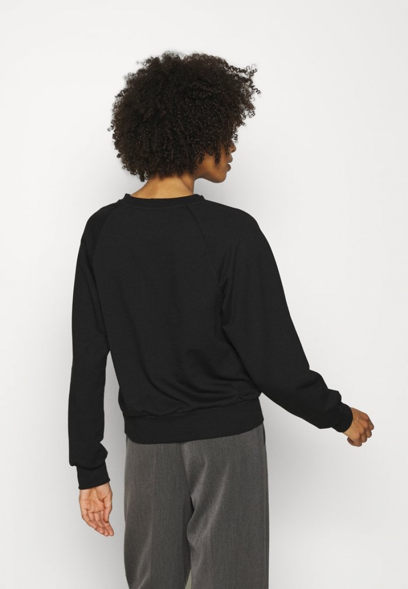 Anna Field Outlet Basic Clean Crew Neck Sweatshirt Sweatshirt Pullover Dame Svarte | NO-DOFAI-6207