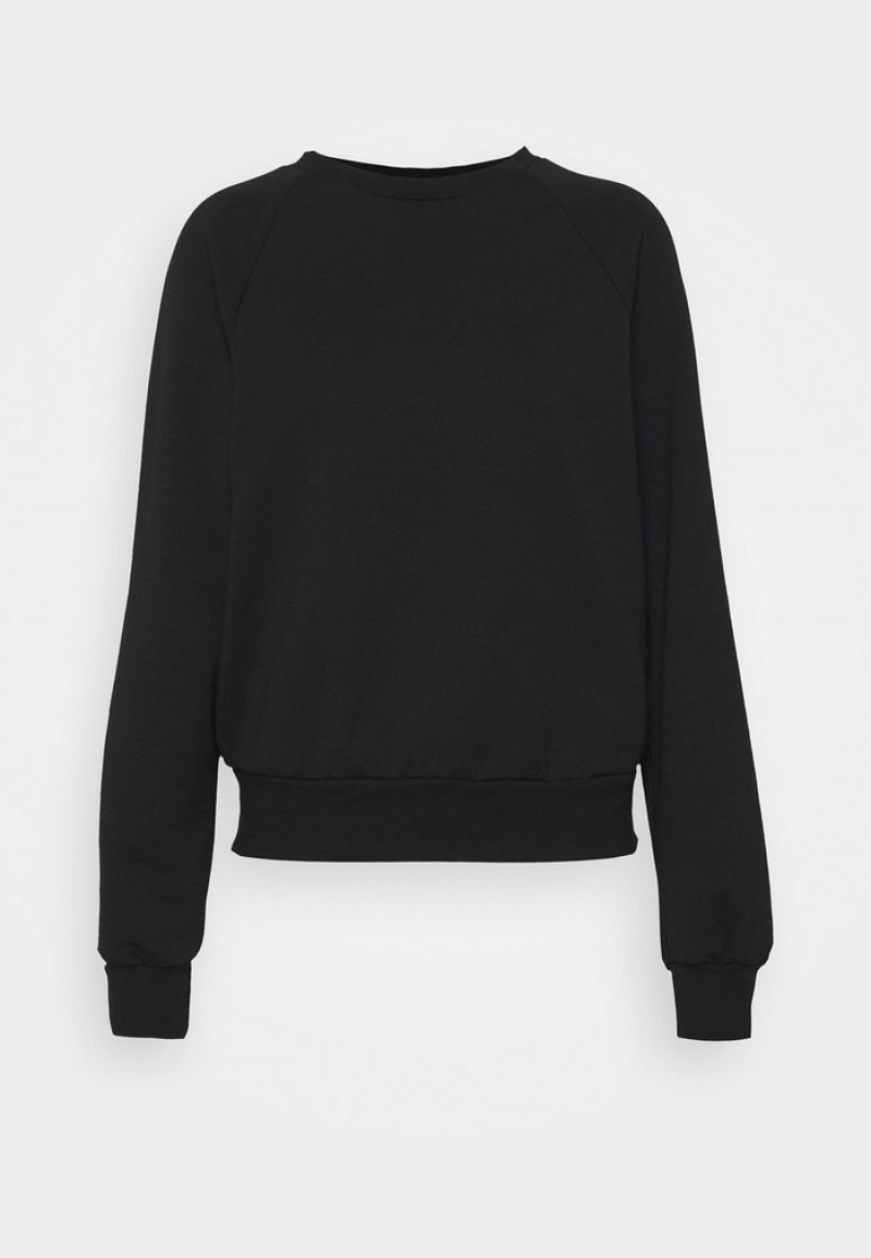 Anna Field Outlet Basic Clean Crew Neck Sweatshirt Sweatshirt Pullover Dame Svarte | NO-DOFAI-6207