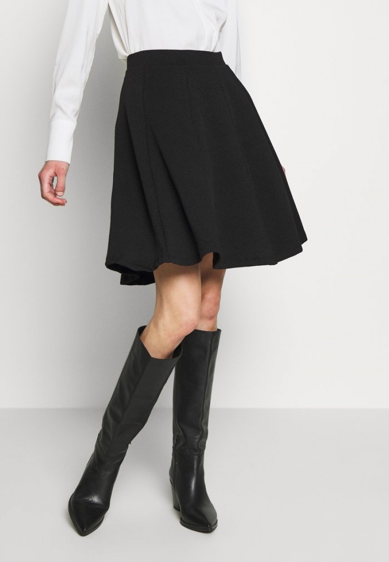 Anna Field Outlet Basic Mini A-Line Skirt Mini Skjørt Dame Svarte | NO-FIEMY-5930