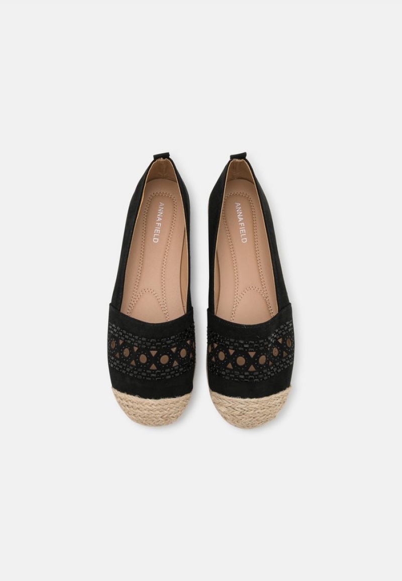 Anna Field Outlet Espadrilles Lave Sko Dame Svarte | NO-GXFUO-5690