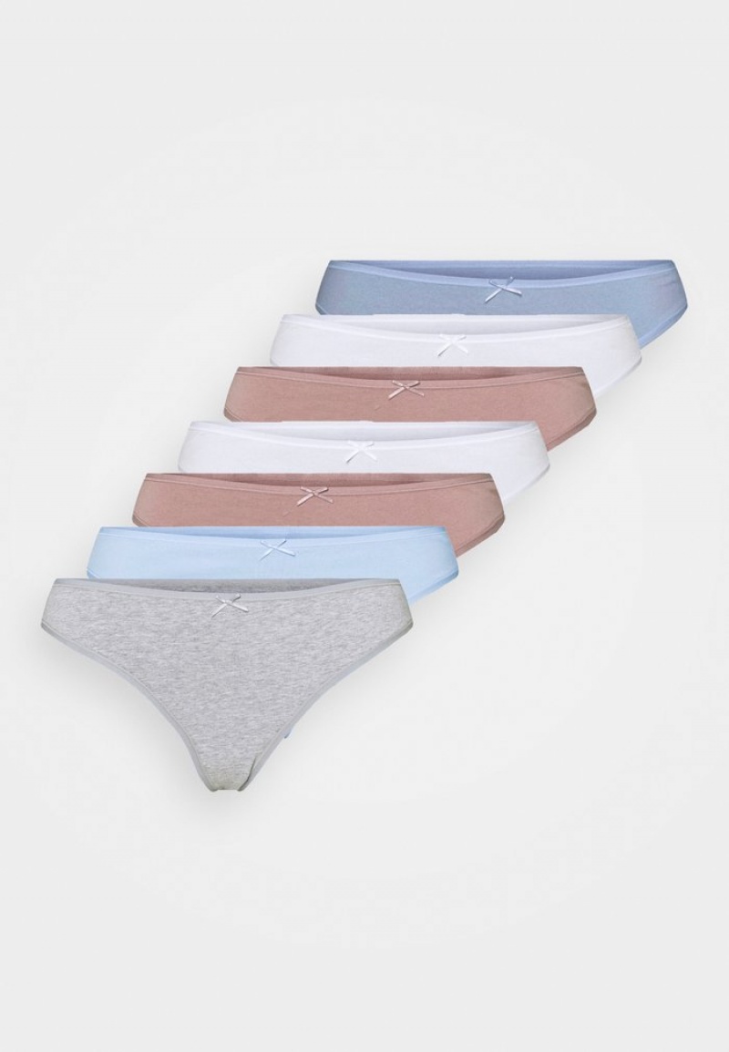 Anna Field Outlet Georgina 7Pp Thong Bomull Thong Dame Blå | NO-FYOVL-2174