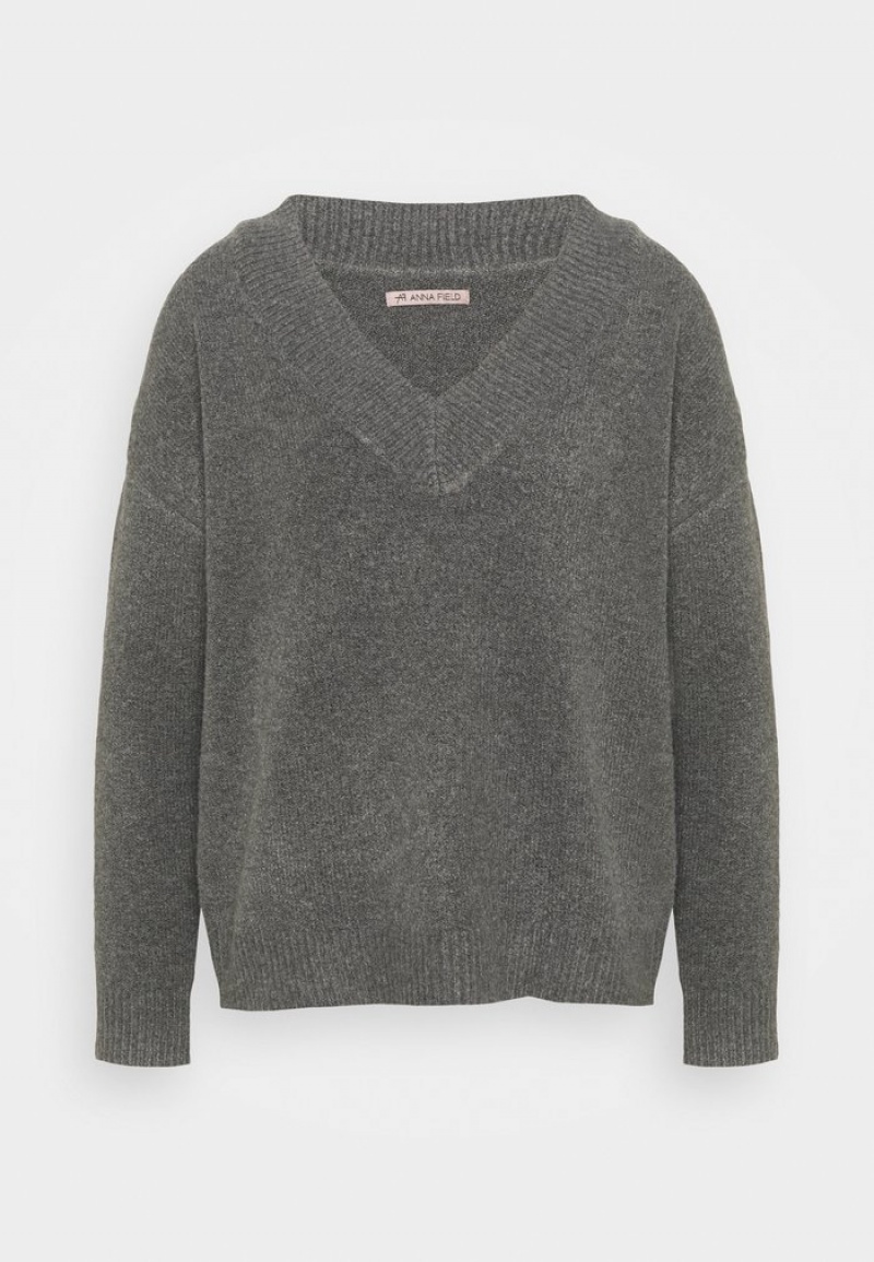 Anna Field Outlet Jumper Pullover Dame Mørke Grå | NO-XABEP-9604