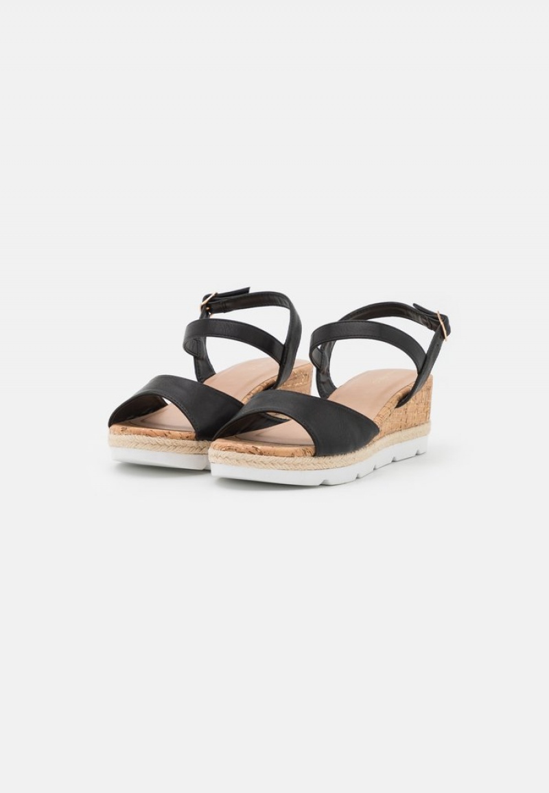 Anna Field Outlet Komfort Espadrilles Sandaler Dame Svarte | NO-RDCNO-1784