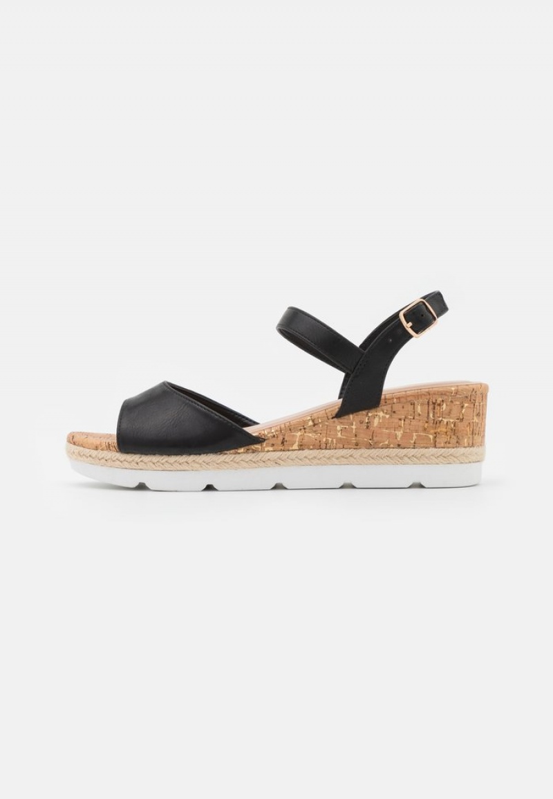 Anna Field Outlet Komfort Espadrilles Sandaler Dame Svarte | NO-RDCNO-1784