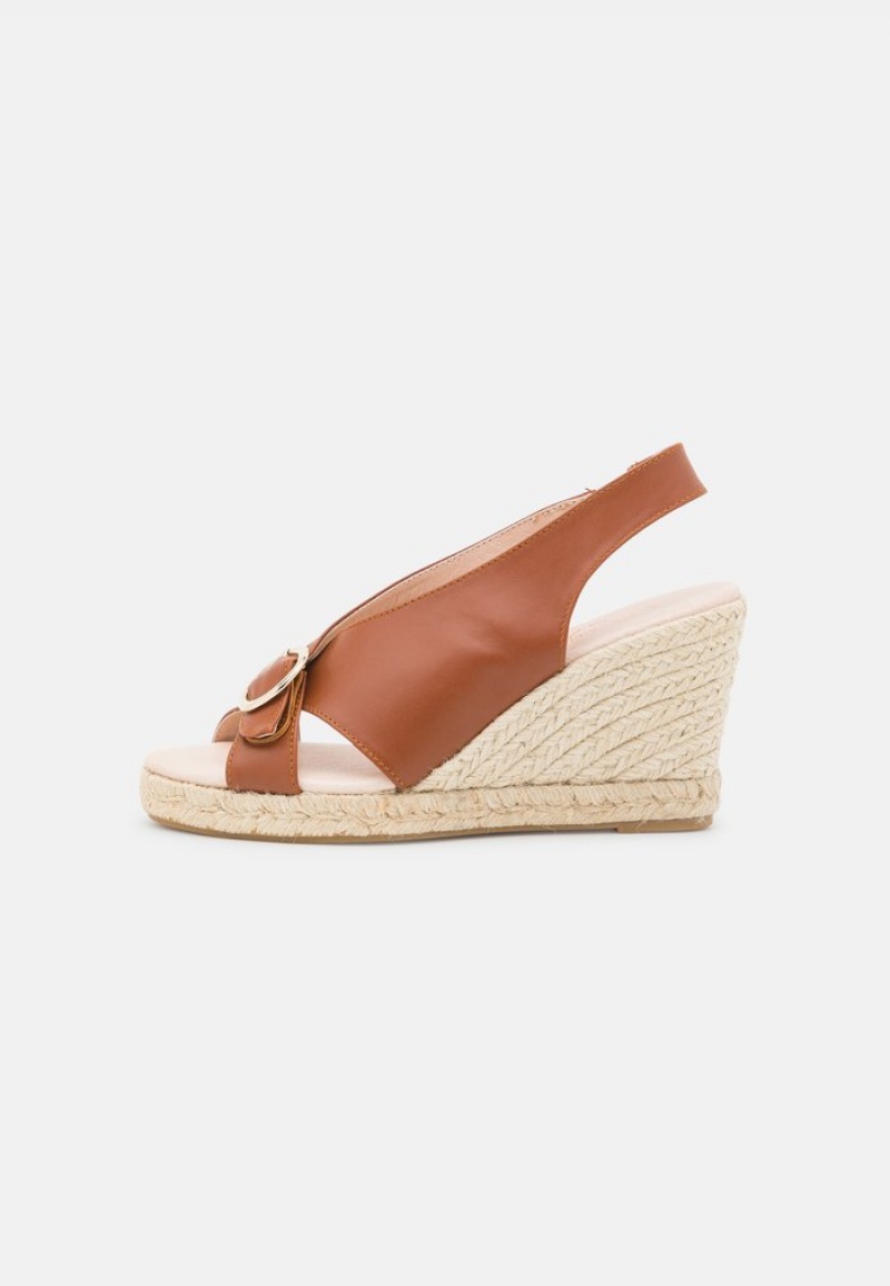 Anna Field Outlet Komfort Leather Platform Sandaler Dame Beige | NO-HJTQY-8275