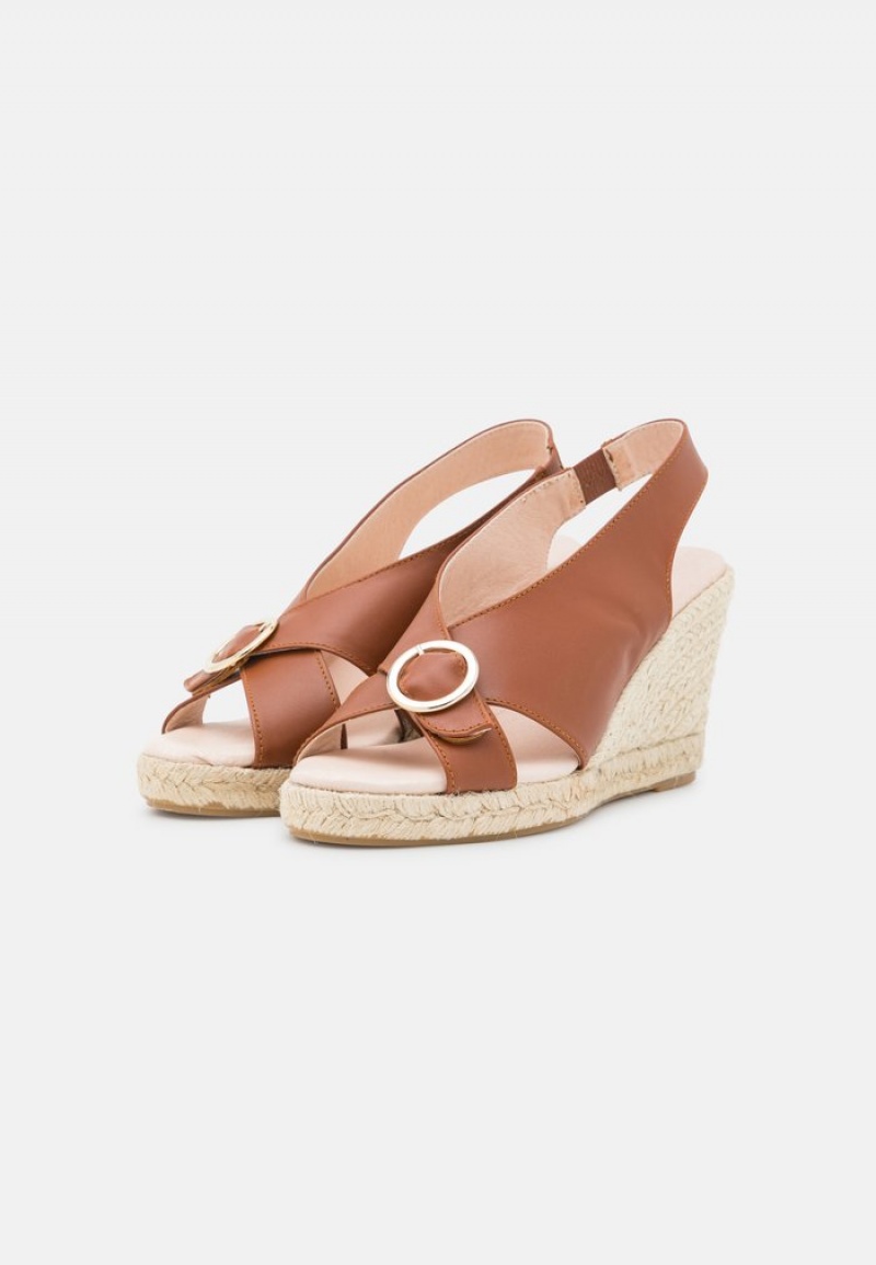 Anna Field Outlet Komfort Leather Platform Sandaler Dame Beige | NO-HJTQY-8275