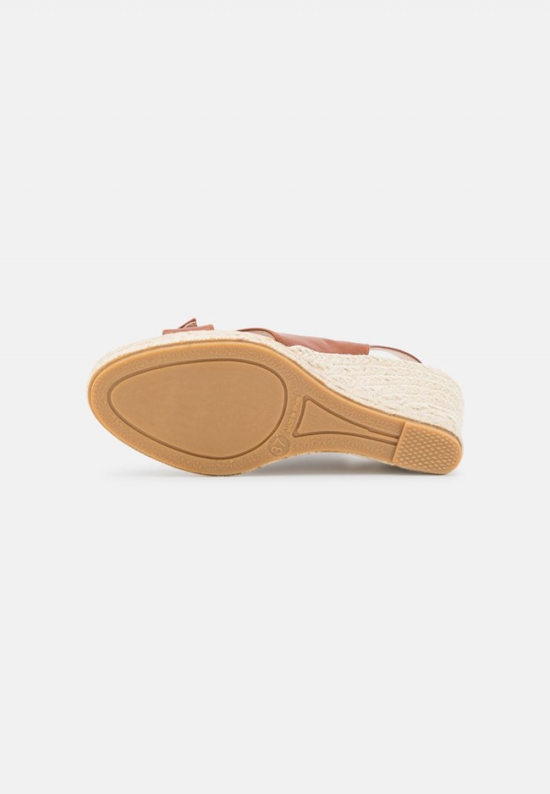 Anna Field Outlet Komfort Leather Platform Sandaler Dame Beige | NO-HJTQY-8275