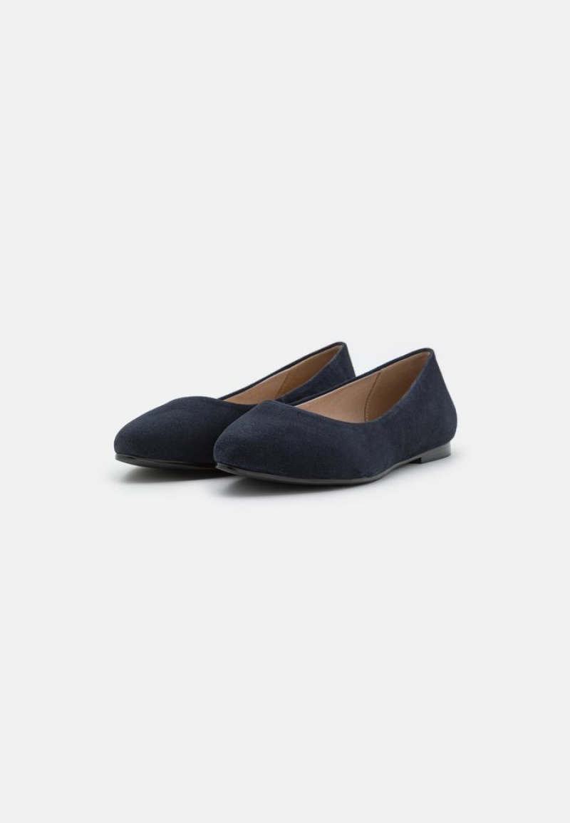 Anna Field Outlet Leather Ballet Pumps Ballerinasko Dame Mørke Blå | NO-JLYTK-8460