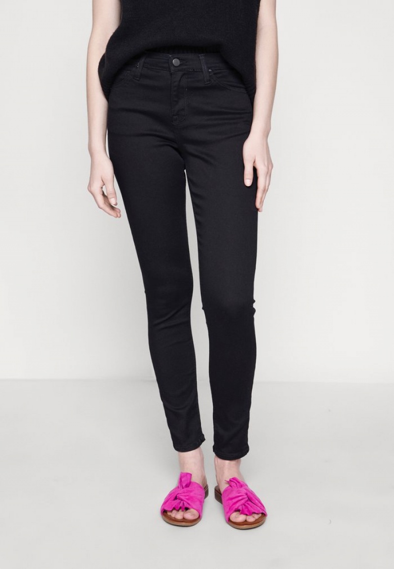 Anna Field Outlet Slim Jeans Dame Svarte Blå | NO-ZISBJ-6534