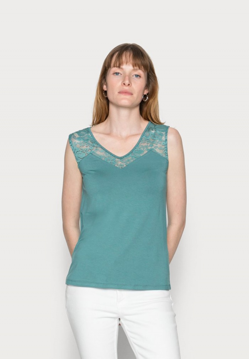 Anna Field Outlet Tank Top T-Skjorte Dame Lyse Blå | NO-TJDLN-0238