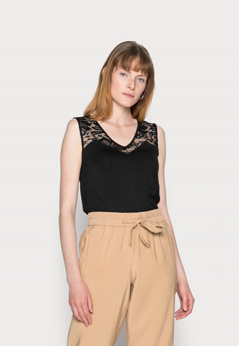 Anna Field Outlet Tank Top T-Skjorte Dame Svarte | NO-NRAUP-7896