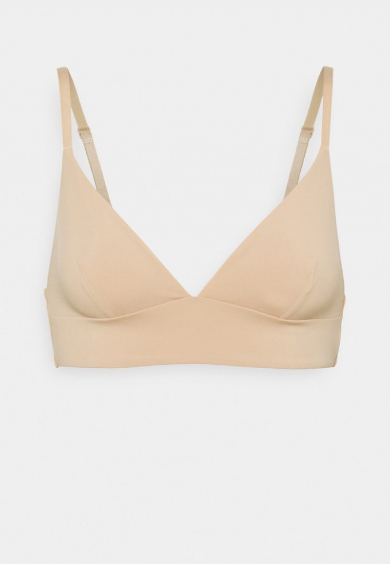 Anna Field Promo 3Pp Bralette Triangle BH Dame Beige | NO-XFINM-5048