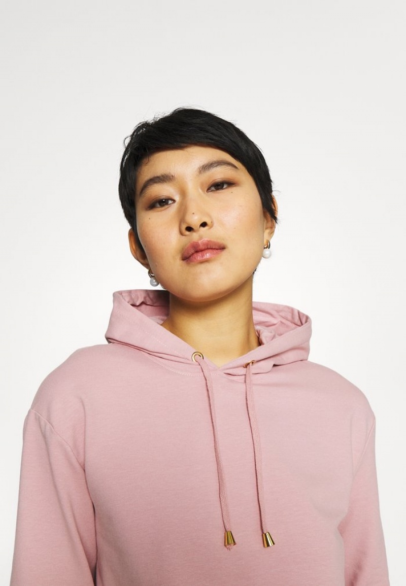 Anna Field Promo Basic Loose Hoodie With Gold Trim Hoodie Pullover Dame Rosa | NO-ELAHD-4975