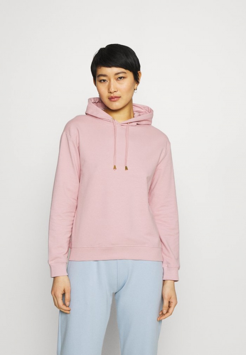 Anna Field Promo Basic Loose Hoodie With Gold Trim Hoodie Pullover Dame Rosa | NO-ELAHD-4975