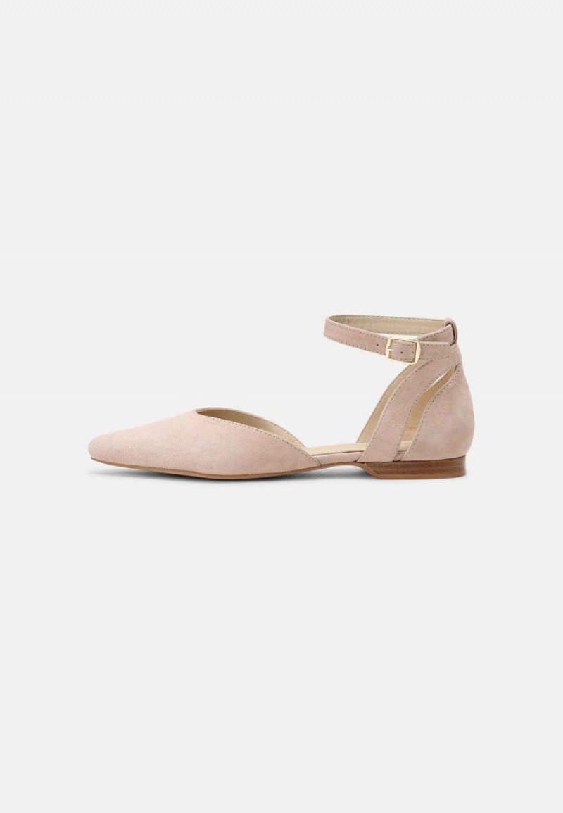 Anna Field Promo Leather Ankle Reima Ballet Pumps Ballerinasko Dame Beige | NO-OCIZV-7168