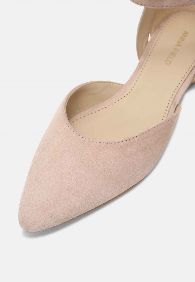 Anna Field Promo Leather Ankle Reima Ballet Pumps Ballerinasko Dame Beige | NO-OCIZV-7168