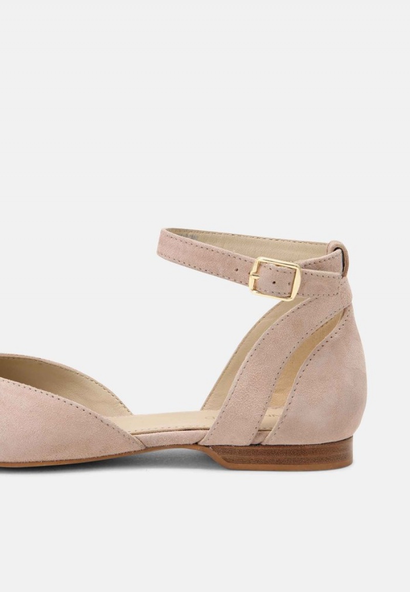 Anna Field Promo Leather Ankle Reima Ballet Pumps Ballerinasko Dame Beige | NO-OCIZV-7168