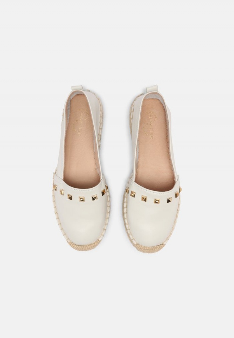 Anna Field Promo Leather Espadrilles Lave Sko Dame Hvite | NO-RHUAI-7839