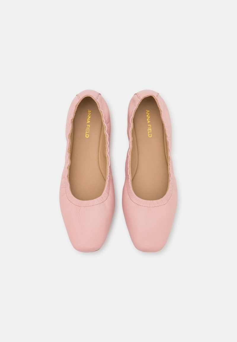 Anna Field Promo Leather Komfort Ballet Pumps Ballerinasko Dame Lyse Rosa | NO-QXBGA-4987